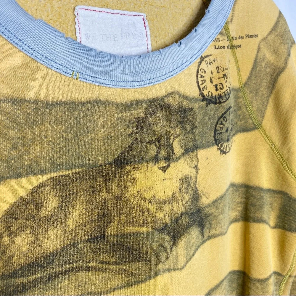 We The Free Yellow Striped Lion Sweater Large - Picture 7 of 9